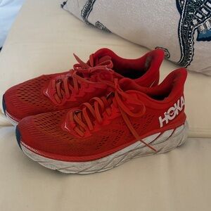 Hoka Red Athletic Sneakers